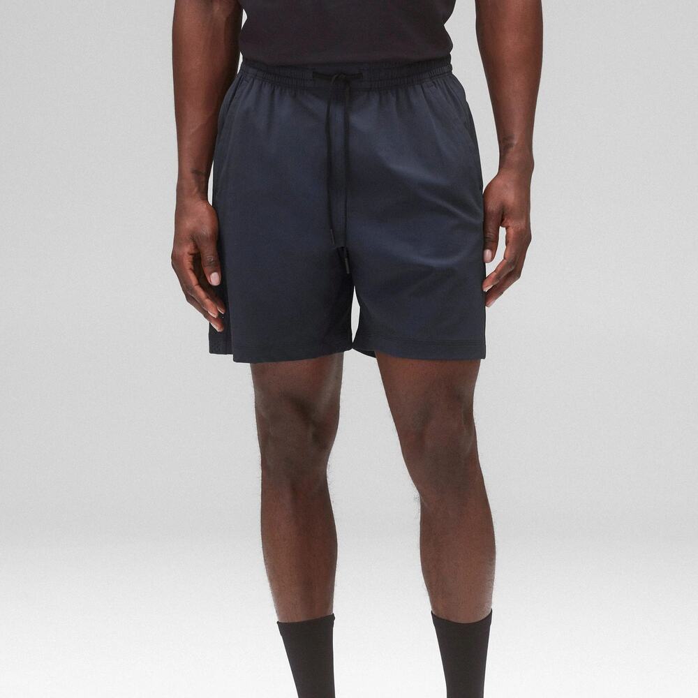 Reigning Champ Navy 4-Way Stretch Training Shorts 7" Medium NEW Nylon Standard